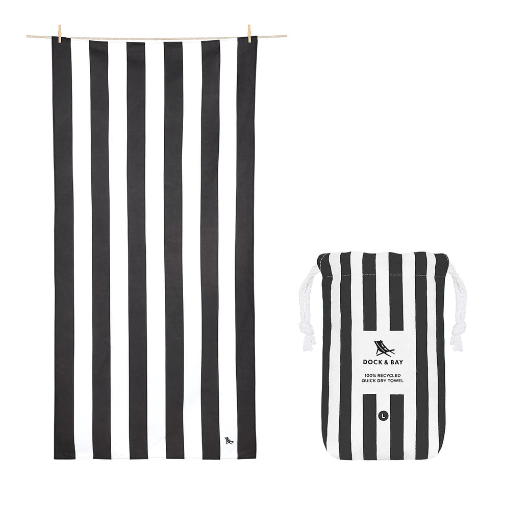 Dock & Bay | Beach Towel | 100% Recycle | Kamari Charcoal XL