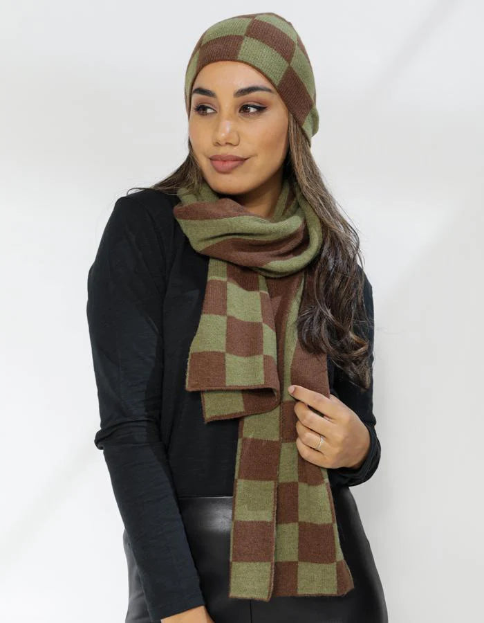 Stella + Gemma | Scarf Check + Stripe | Olive