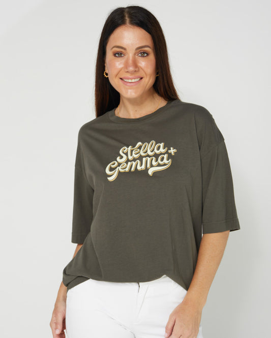 Stella + Gemma | Porter Tee Vintage Logo | Aged Black