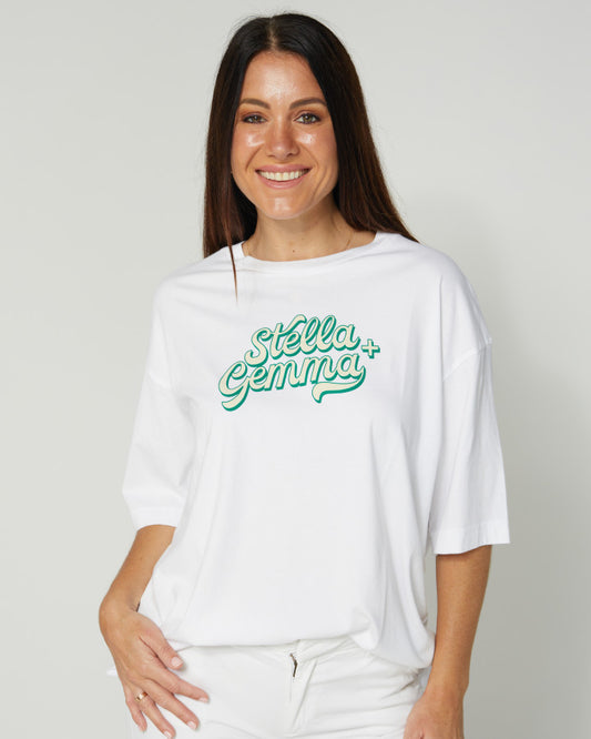 Stella + Gemma | Porter Tee Vintage Logo | White