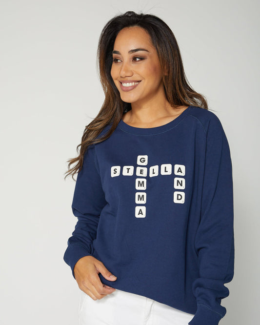 Stella + Gemma | Sweater | Navy Scrabble Logo